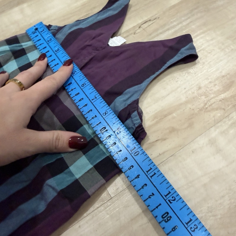 Women's Burberry Purple Plaid Romper‎ Jumpsuit  Baby Size 12 Months Elegant - Picture 5 of 7